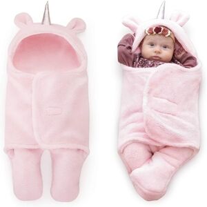 Upsimples ~ Pink Unicorn Fleece Swaddle Sleeper-Size NB-6 months Soft and Cozy